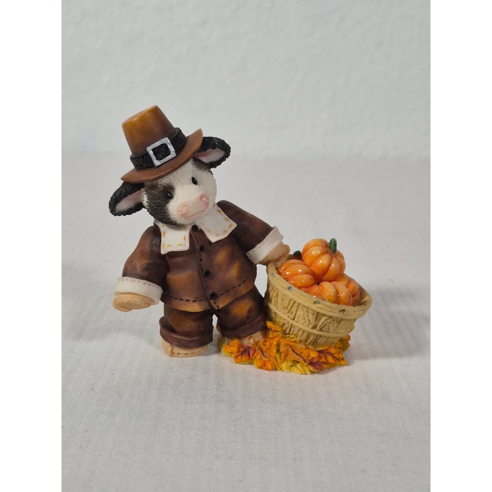 Marys Moo Moos Hoofy Thanksgiving Cow Pilgrim Figurine Enesco 1998 372625
